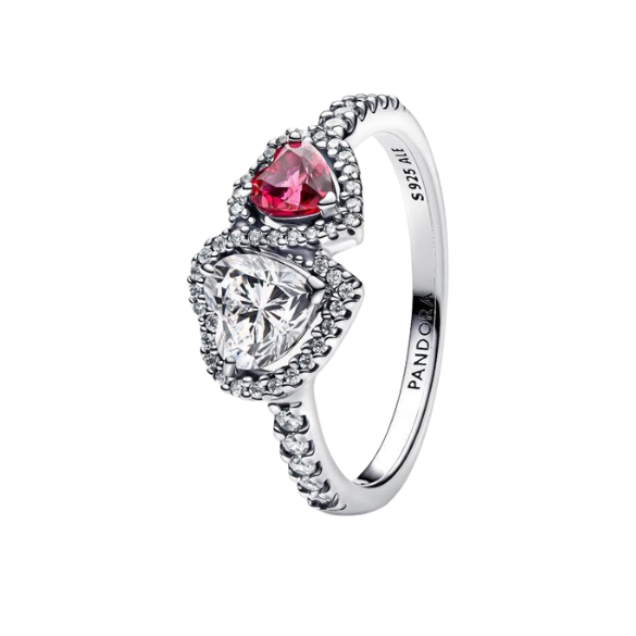 bague halo coeur pandora